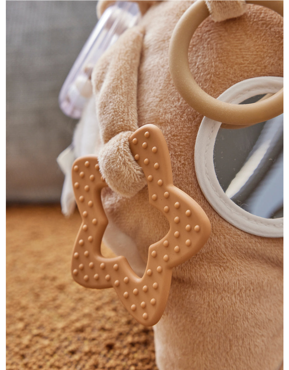 Peluche d'activités éléphant Bali en Veloudoux® et mousseline, caramel