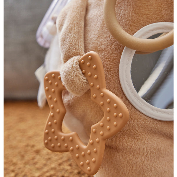 Peluche d'activités éléphant Bali en Veloudoux® et mousseline, caramel