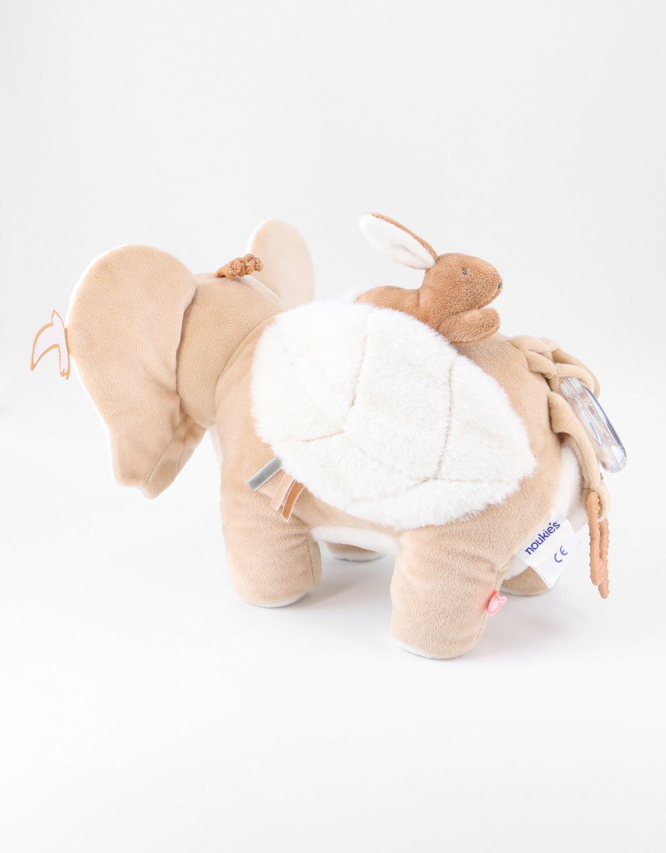 Peluche d'activités éléphant Bali en Veloudoux® et mousseline, caramel