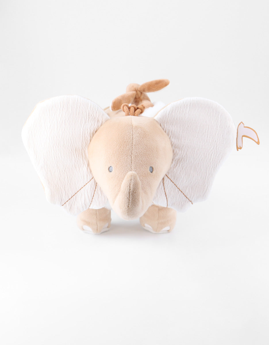 Peluche d'activités éléphant Bali en Veloudoux® et mousseline, caramel