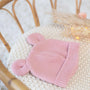 Bonnet à oreilles en maille rose