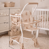 Chariot de courses enfant beige – Jouet imitation motif ours Petit coeur salé