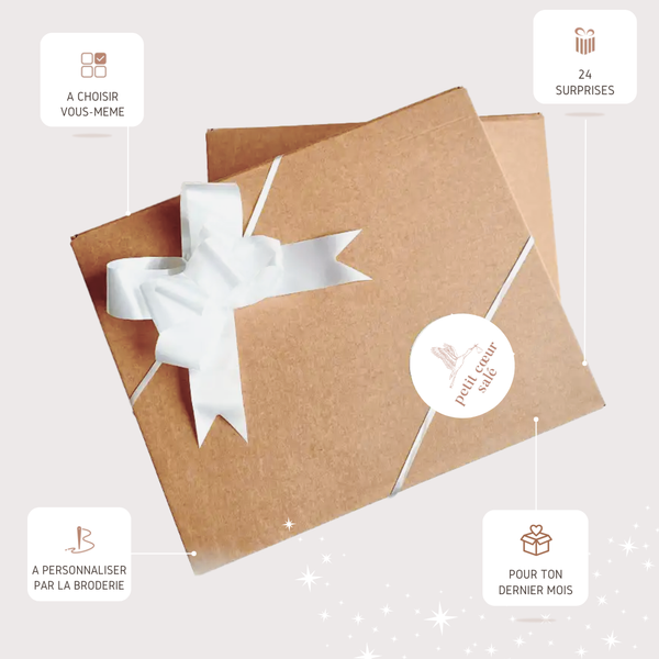 Calendrier de l'avent bébé Petit coeur salé | Cadeau de grossesse original