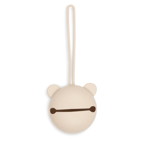 Étui à tétine en silicone sans BPA. Pratique, hygiénique et nomade, il protège la sucette de bébé en déplacement et s’accroche partout.