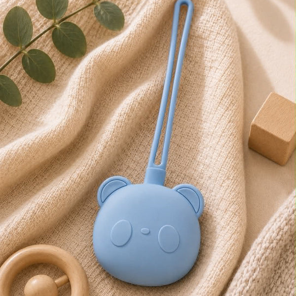 Étui tétine silicone bébé panda -  dusty blue GMLB