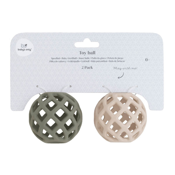 Balles Bébé Silicone – Urban Green & Warm Linen BABY'S ONLY