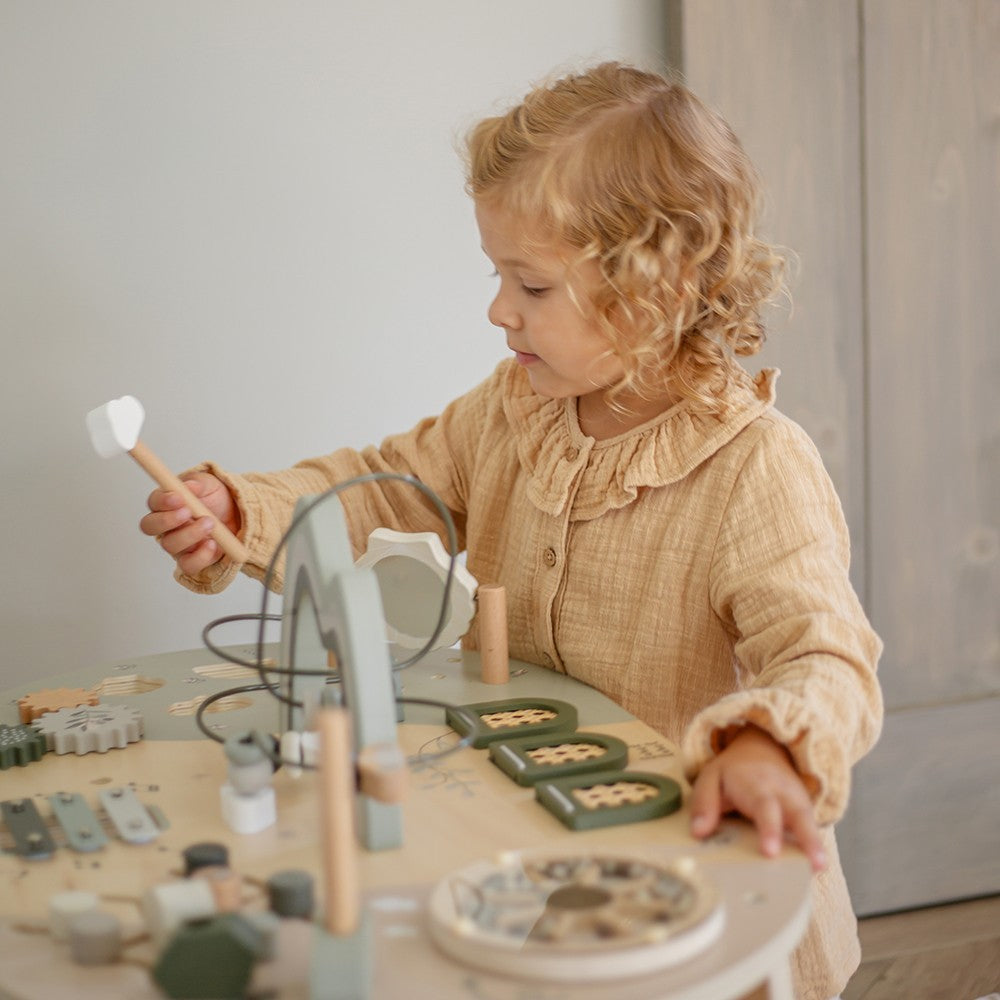 Table d’activités en bois - Vert olive