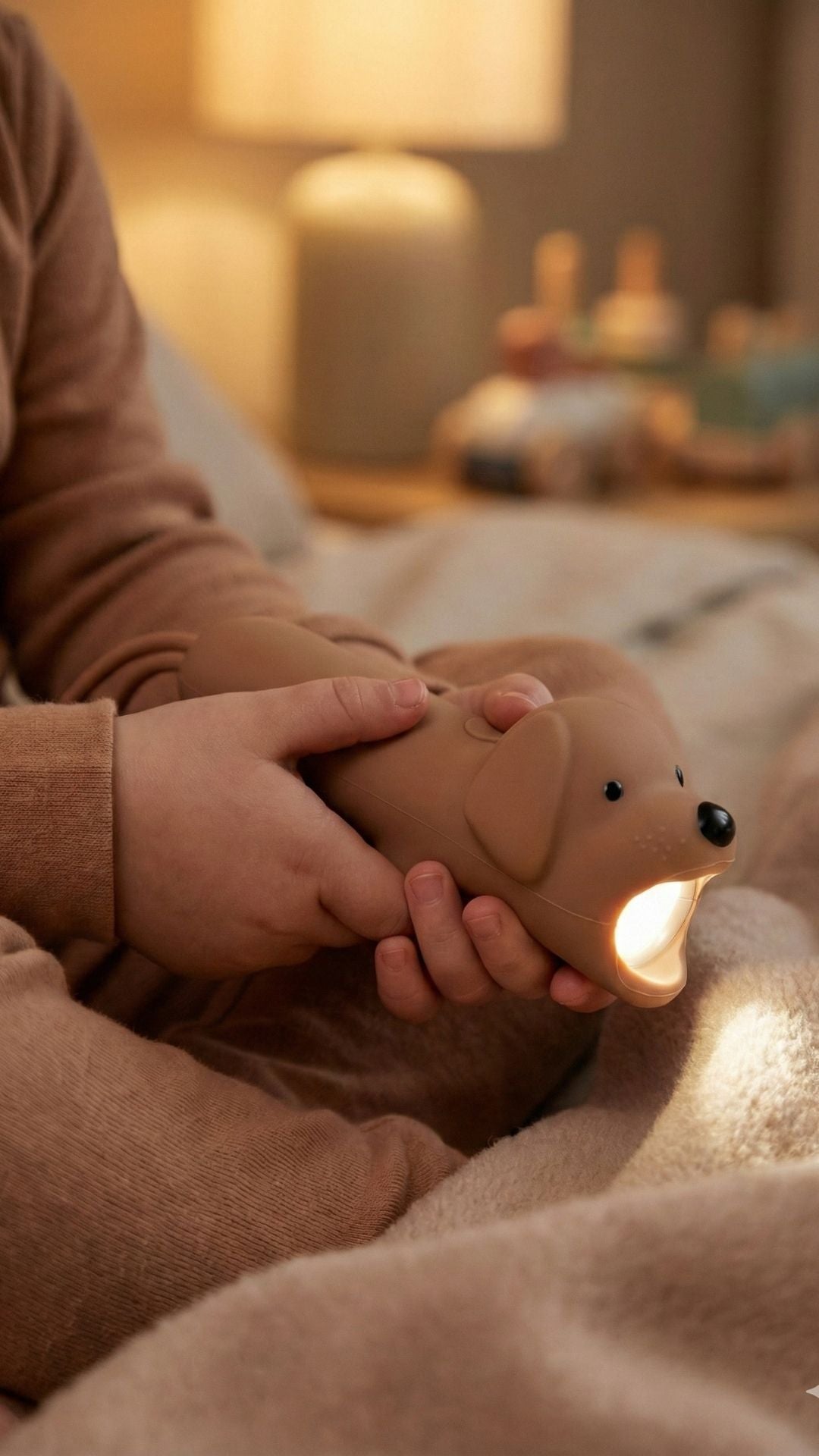 Lampe torche enfant chien caramel rechargeable