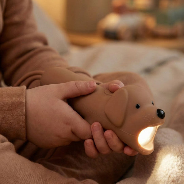 Lampe torche enfant chien caramel rechargeable