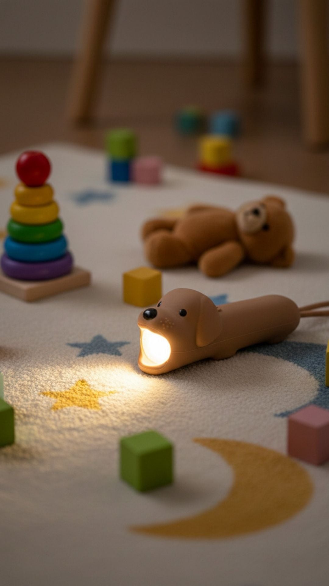 Lampe torche enfant chien caramel rechargeable