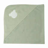 Sortie de bain bébé – Lot de 2 capes de bain avec capuche Vert ourson TROIS KILOS SEPT