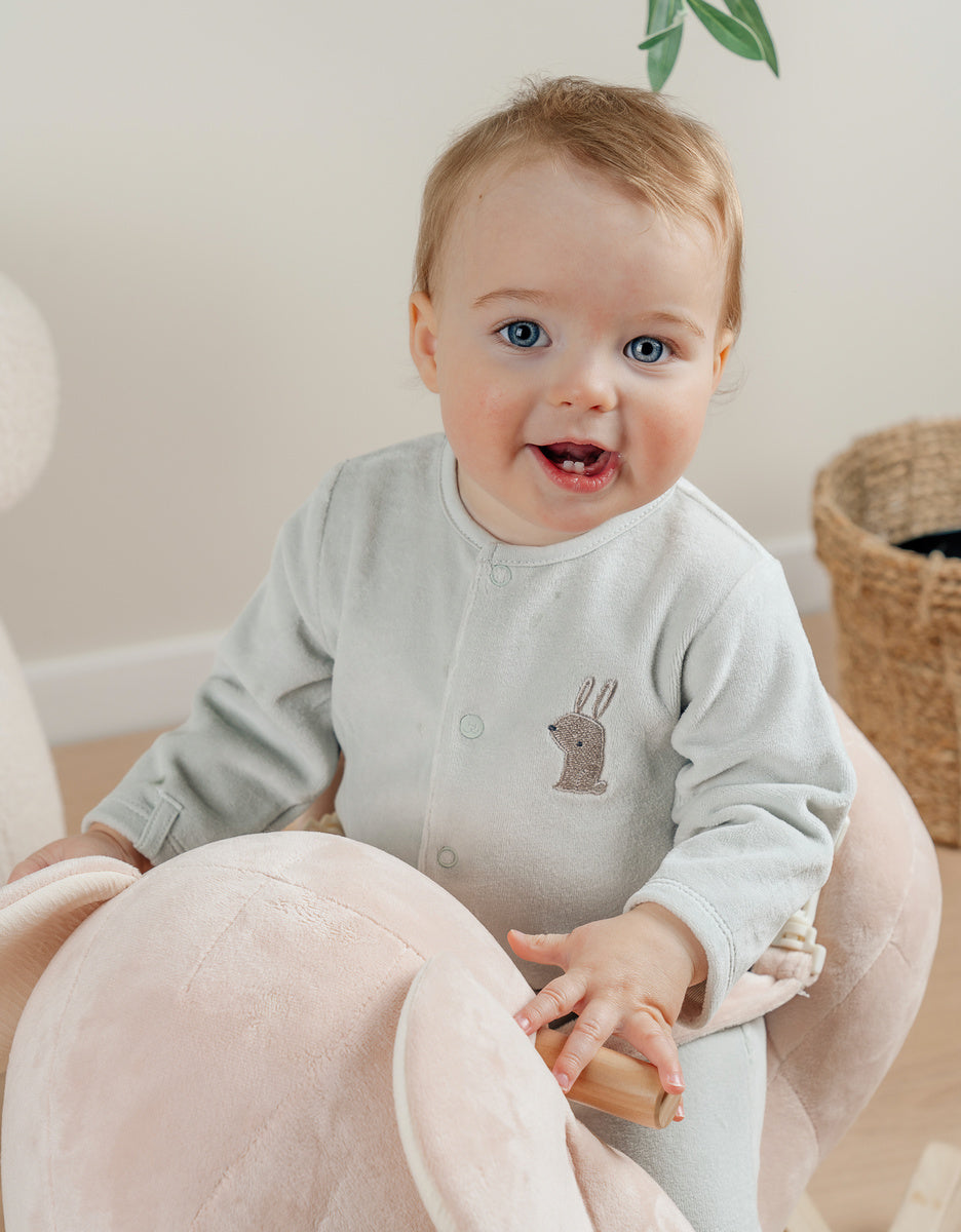 Lot de 2 pyjamas bébé en velours vert écru NOUKIES
