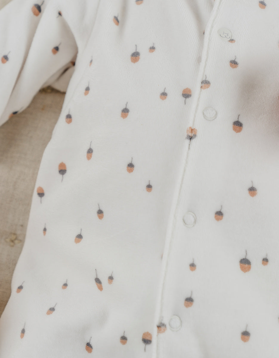 Lot de 2 pyjamas bébé en velours vert écru NOUKIES