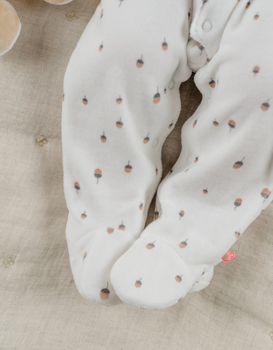 Lot de 2 pyjamas bébé en velours vert écru NOUKIES