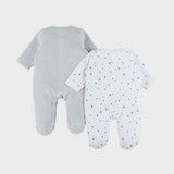 Lot de 2 pyjamas bébé en velours vert écru NOUKIES
