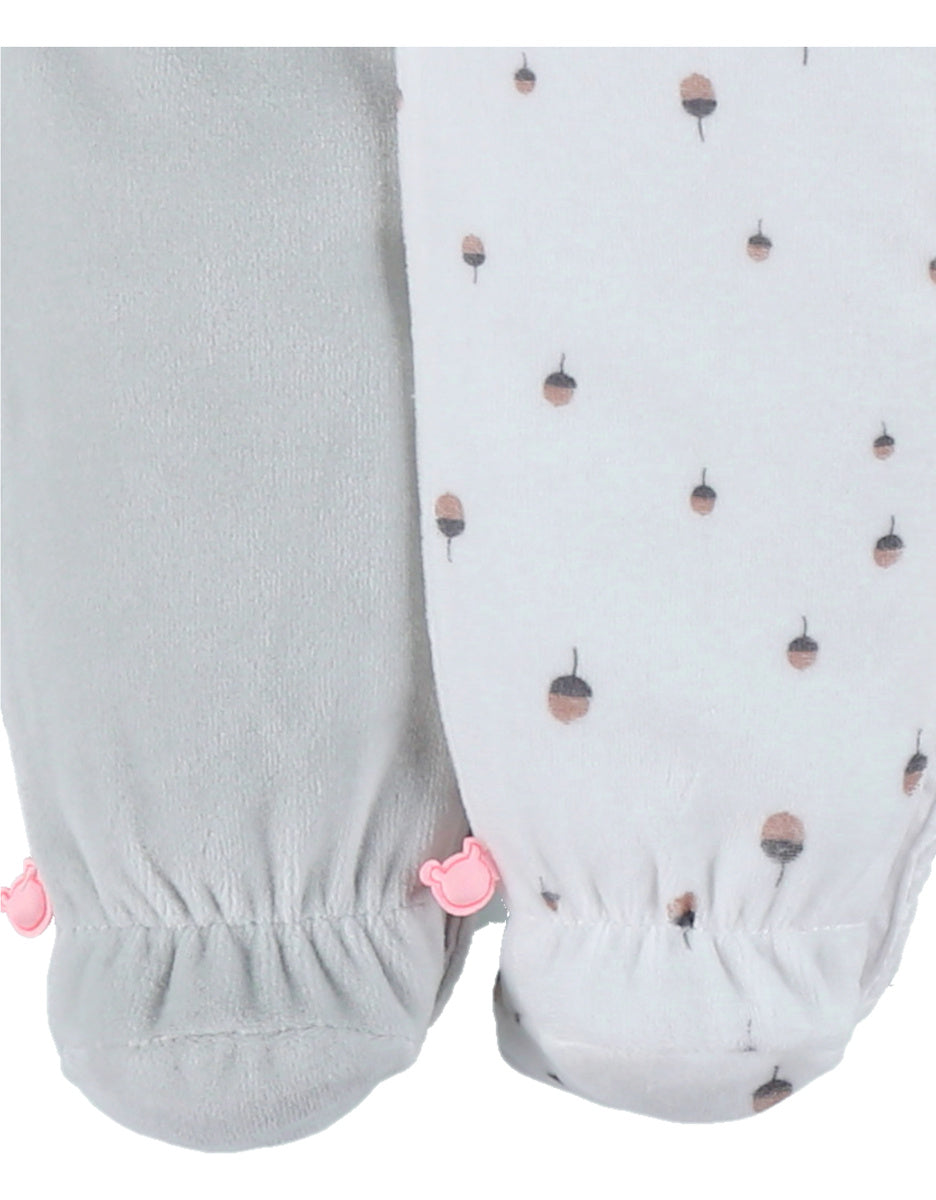 Lot de 2 pyjamas bébé en velours vert écru NOUKIES