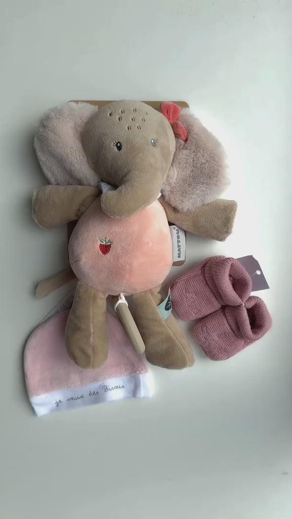 collection flo ernest et oli nattou boutique pour bébé petit coeur salé peluche musicale éléphant