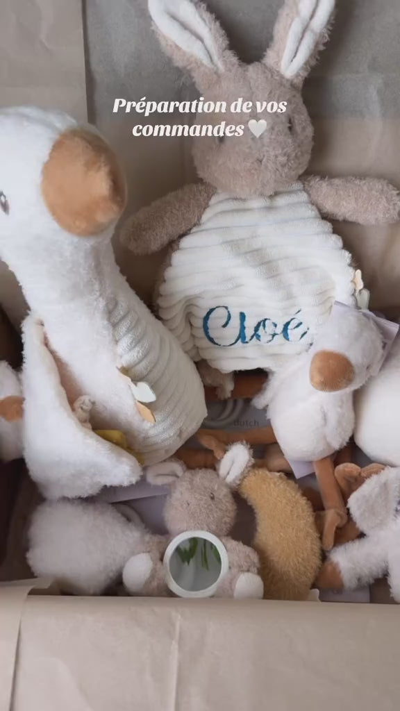 collection little dutch newborn - doudou plat personnalisé, spirale d'activité pour la poussette de bébé, peluche d'activité, chaine d'activité balle de préhension. Idéal pour un cadeau bébé mixte. 