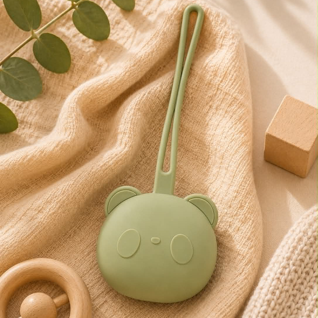 Étui tétine silicone bébé panda - vert GMLB