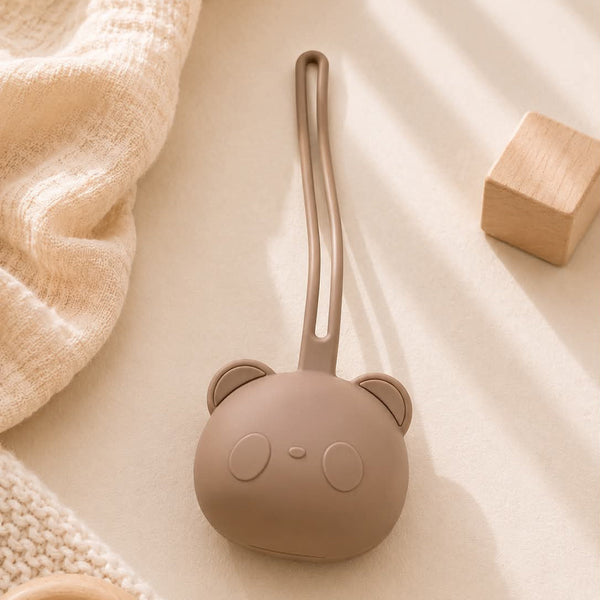 Étui tétine silicone bébé panda - Taupe GMLB