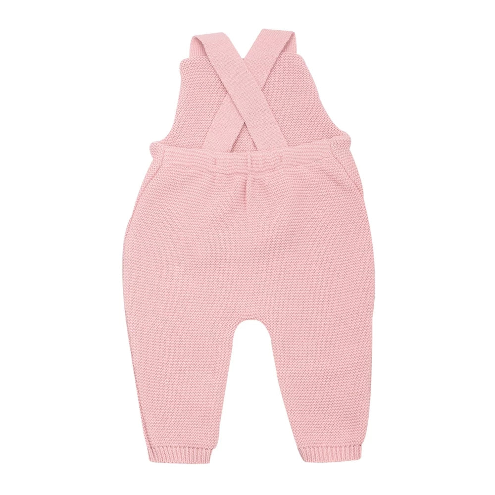 Salopette bébé en maille Vieux rose