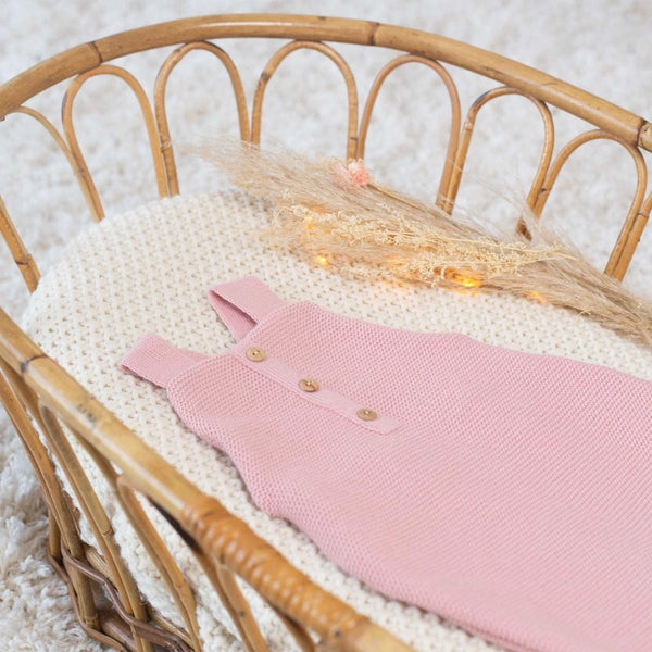 Salopette bébé en maille Vieux rose