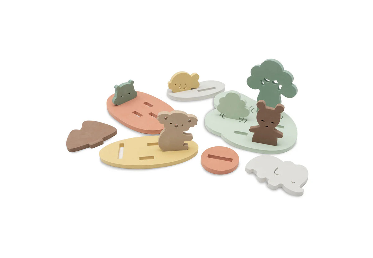 Offrez à votre enfant un set de jeux en mousse de bain Kangourou. Flottant, sûr et éducatif, il stimule la motricité fine et l’imagination tout en rendant le bain amusant.