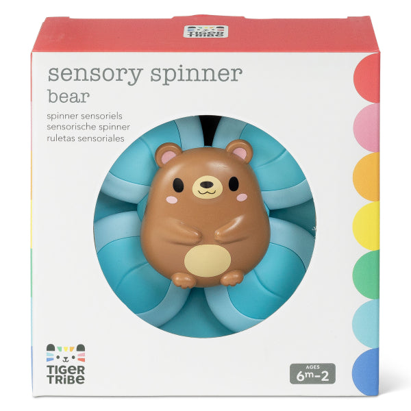 Stimulez les sens de votre bébé avec ce jouet ours rotatif ! Rotation à 4 palettes, ventouse solide, motricité fine et apprentissage par cause à effet. Dès 6 mois.