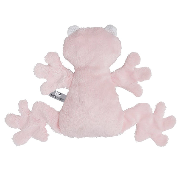 Miroir doudou d'éveil grenouille rose très clair
