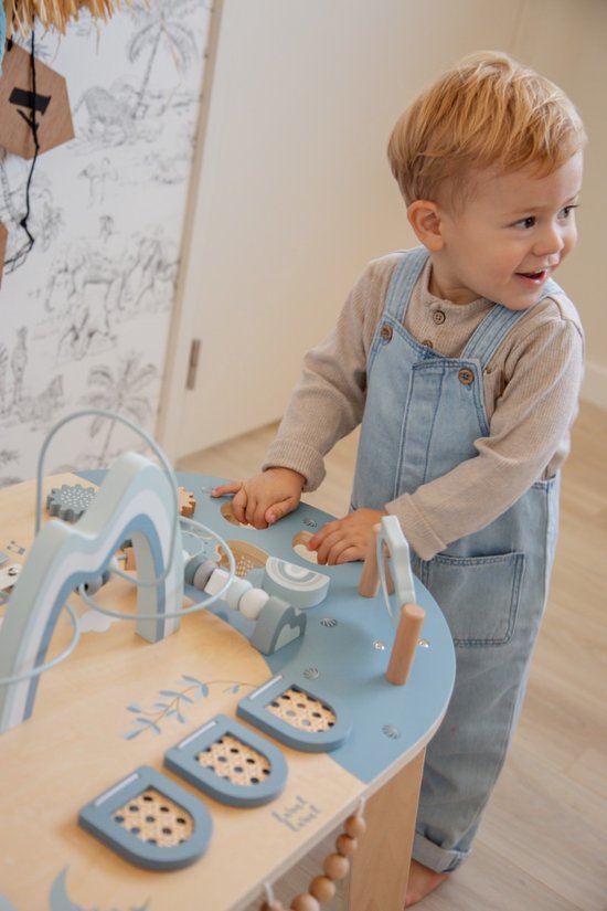 Table d’activités bébé en bois – Jouet d’éveil dès 2 ans - bleue LABEL LABEL