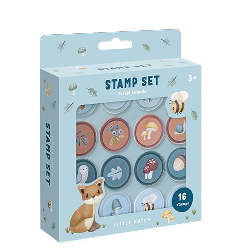 Set de 16 tampons encreurs enfant dès 3 ans. Animaux de la forêt, auto-encreurs et faciles à utiliser.