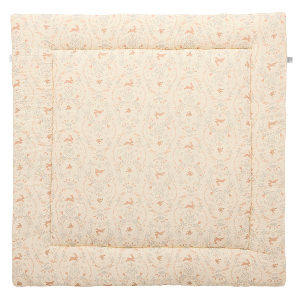 Tapis de jeu bébé réversible ouatiné fond de parc jardin enchanté