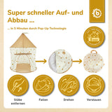 Tente de jeu bébé Pop-Up Dots – Beige caramel BIECO