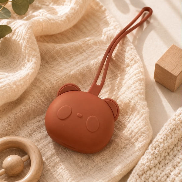 Étui tétine silicone bébé panda - Terracotta GMLB