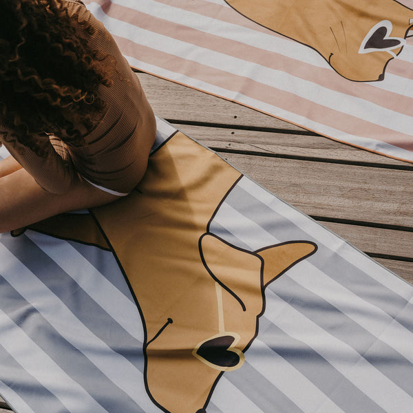 Serviette microfibre enfant Chien – serviette plage fun et légère ZAKUW