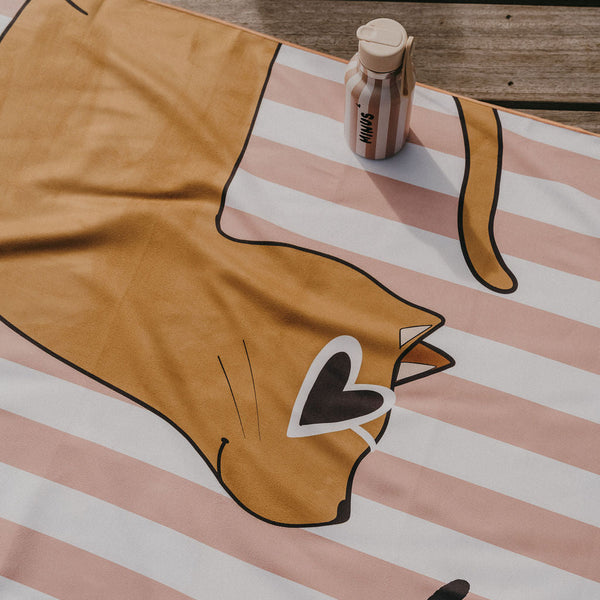 Serviette microfibre enfant Chat – serviette plage fun et légère ZAKUW