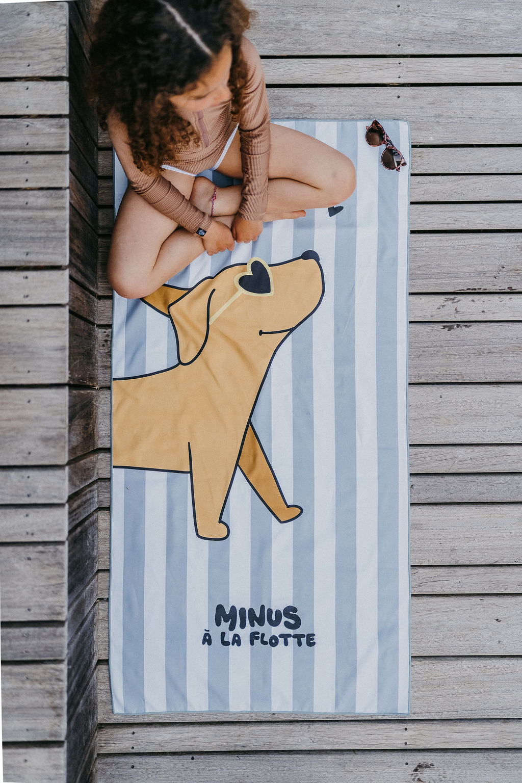 Serviette microfibre enfant Chien – serviette plage fun et légère ZAKUW