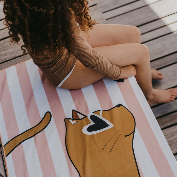 Serviette microfibre enfant Chat – serviette plage fun et légère ZAKUW