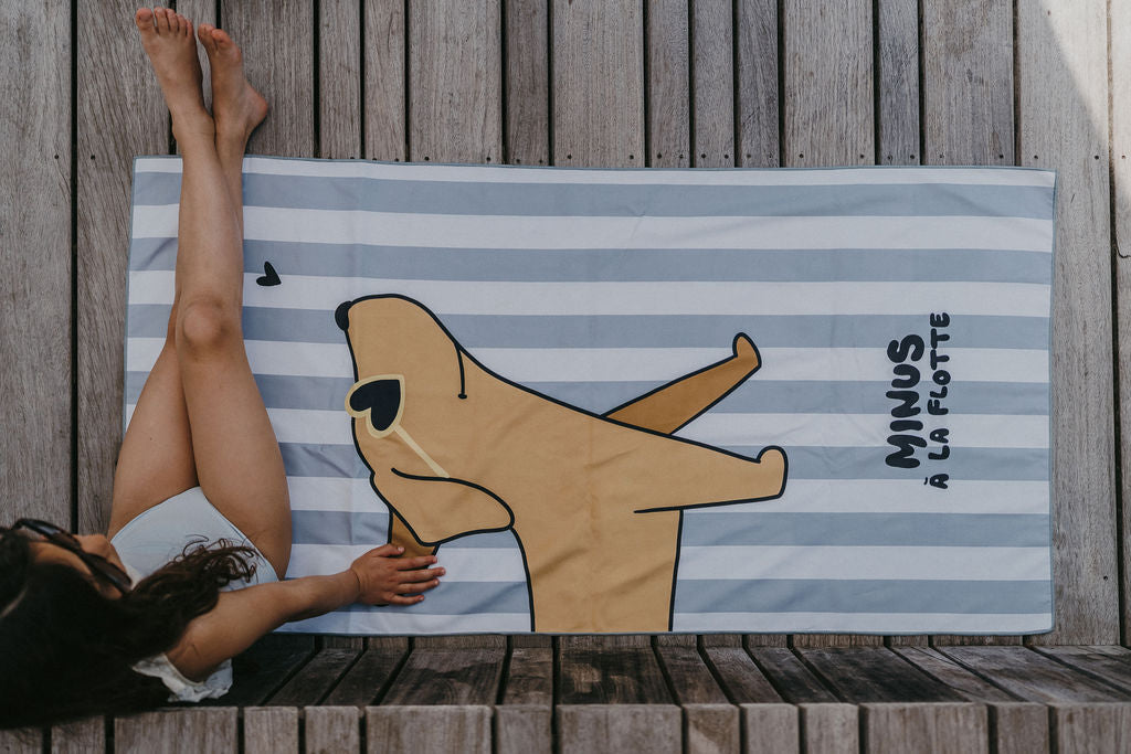 Serviette microfibre enfant Chien – serviette plage fun et légère ZAKUW